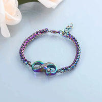 Ashes Keepsake Infinity Charm Urn Bracelet Cremation Jewelry Stainless Steel