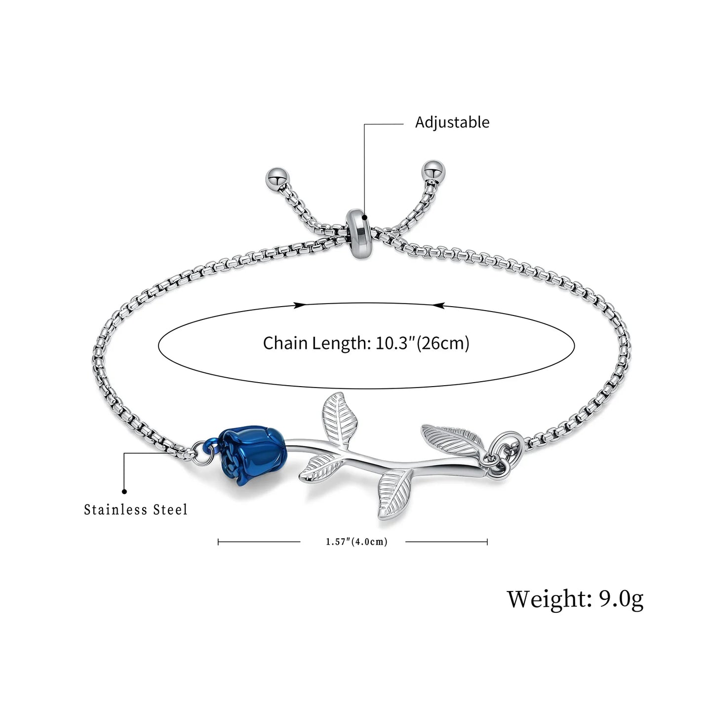 Rose Urn Cremation Bracelet For Ashes Stainless Steel
