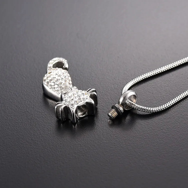 Cremation Necklace For Cat Ashes Stainless Steel