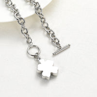 Urn Bracelet For Ashes Green Clover Leaf