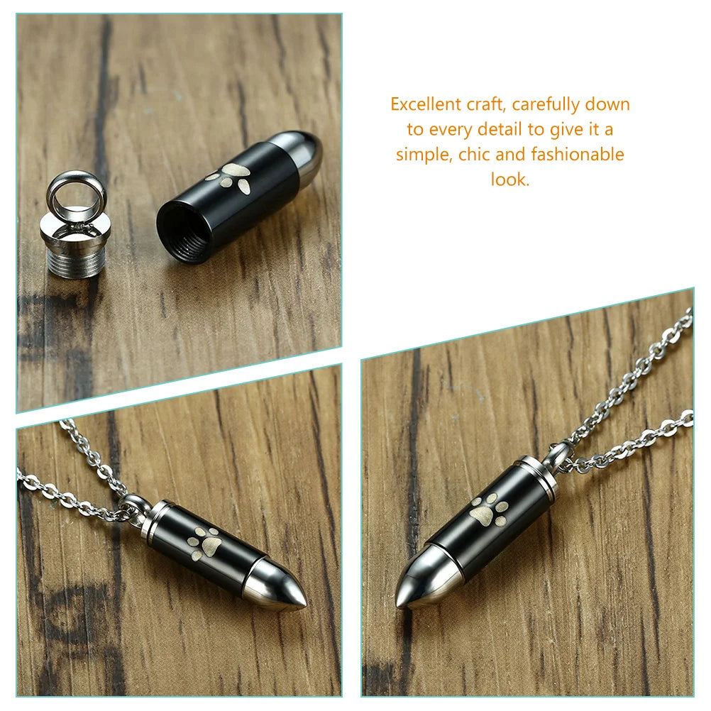 Bullet Urn Necklace Pet Ashes Keepsake Urn