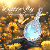 Butterfly Urn Necklace Sterling Silver And Moonstone