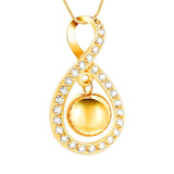 Ashes Keepsake Infinite Ring Shape Urn Pendant With Hanging Ball Cremation Jewelry