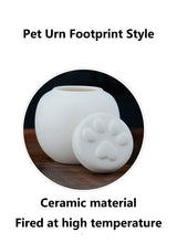 White Ceramic Paw Cat or Dog Ashes Urn