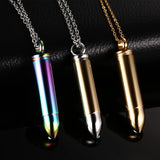 Bullet Urn Necklace Stainless Steel