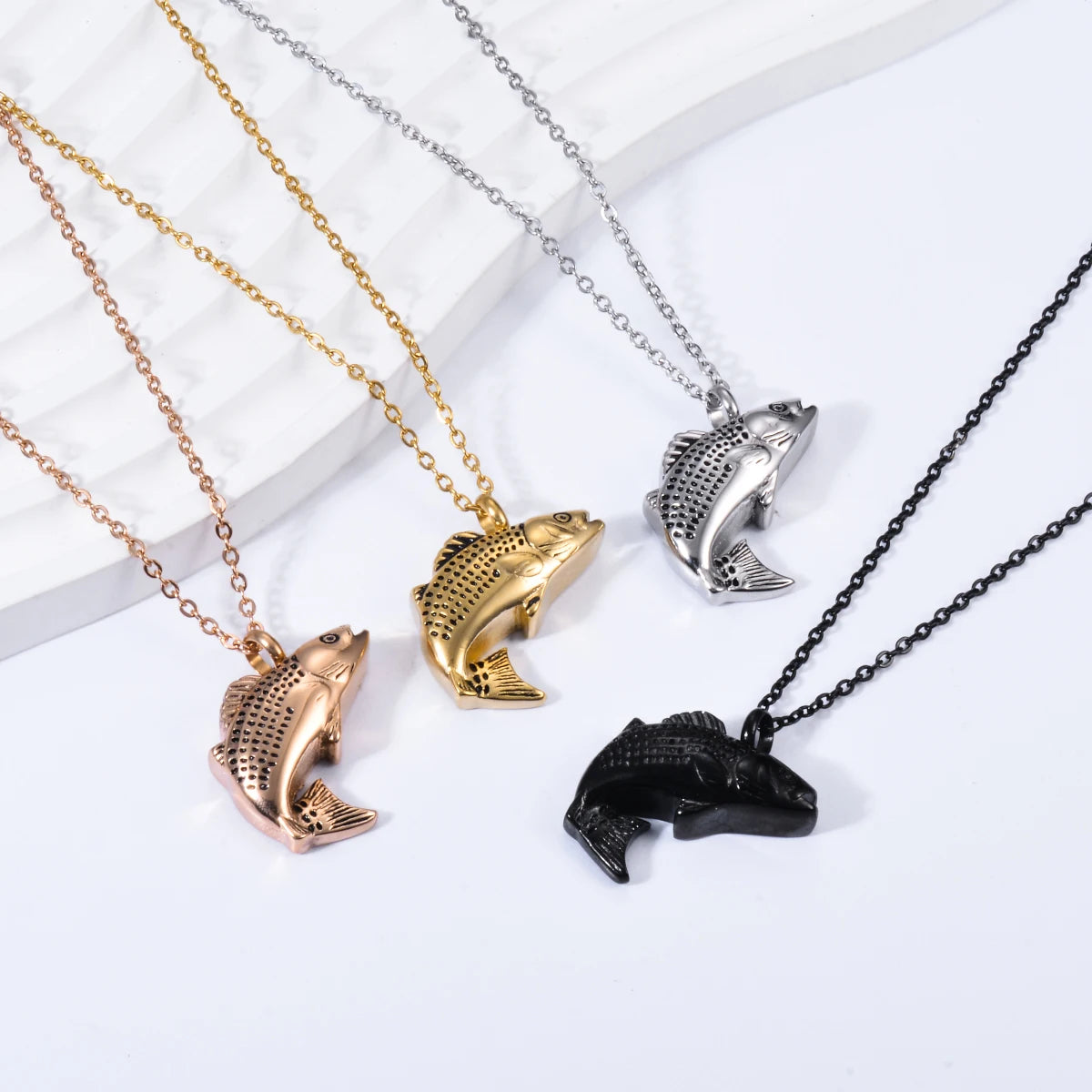 Ashes Keepsake Cremation Jewelry Fish Urn Necklace for Ashes