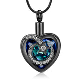 Ashes Keepsake Moon and Star Urn Necklace for Ashes With Crystal Heart Cremation Jewelry