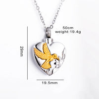 Cremation Jewelry Dove Heart