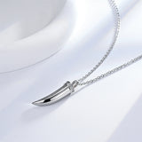 Ashes Keepsake Stainless Steel Wolf Tooth Urn Necklace, Cremation Jewelry For Men / Women