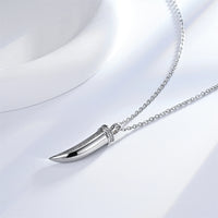 Ashes Keepsake Stainless Steel Wolf Tooth Urn Necklace, Cremation Jewelry For Men / Women