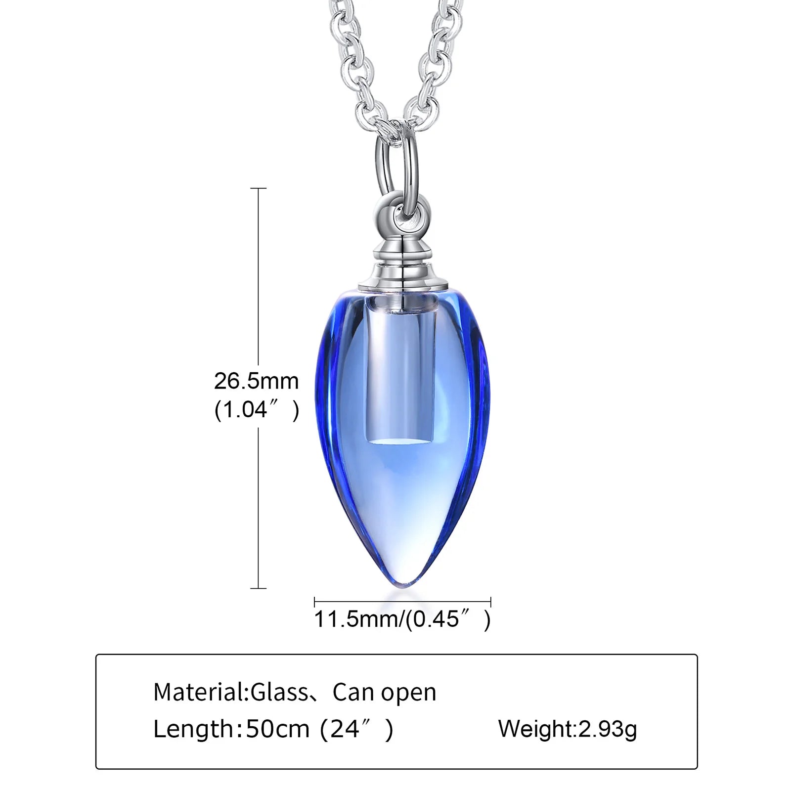 Glass Urn Necklace Pendant for Ashes Cremation Jewelry