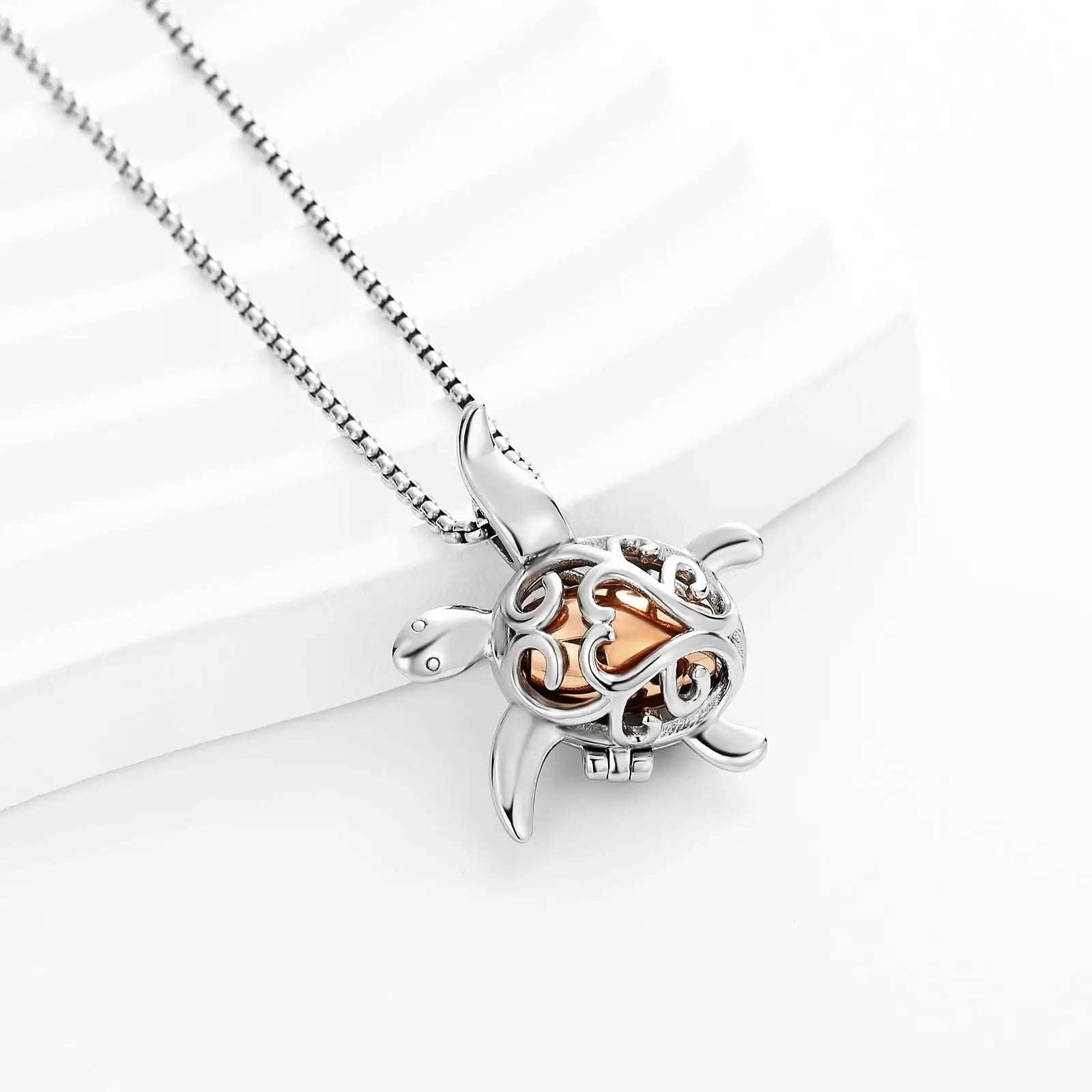 Ashes Keepsake Turtle Cremation Jewelry Necklace for Ashes Stainless Steel
