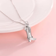 Sterling Silver Cowboy Boot Urn Memorial Pendant