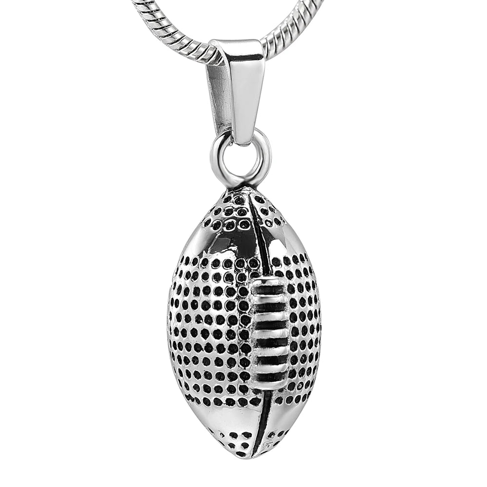 Ashes Keepsake American Football Urn Necklace For Ashes, Men's Cremation Jewelry