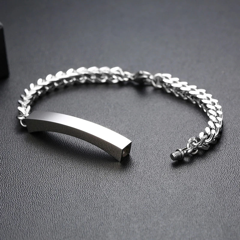 Men's Cremation Bracelet For Ashes Stainless Steel