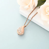 Ashes Keepsake Tree of Life Teardrop Urn Necklace Cremation Jewelry