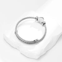 Heart Charm Cremation Bracelet For Ashes Stainless Steel