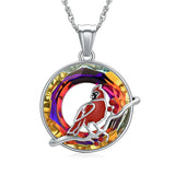 Ashes Keepsake Cardinal Urn Necklace for Ashes Cremation Jewelry With Crystal