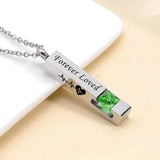 Birthstone Urn Necklace Zircon Openable Urn Pendant