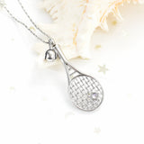 Ashes Keepsake Tennis Racket Urn Necklace for Ashes Stainless Steel Cremation Jewelry