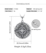 Sterling Silver Compass Ashes Urn Pendant