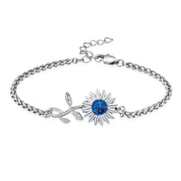 Sunflower Urn Bracelet For Ashes Stainless Steel
