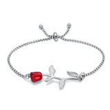 Rose Urn Cremation Bracelet For Ashes Stainless Steel