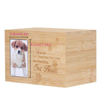 Wooden Dog or Cat Urn with Picture Frame