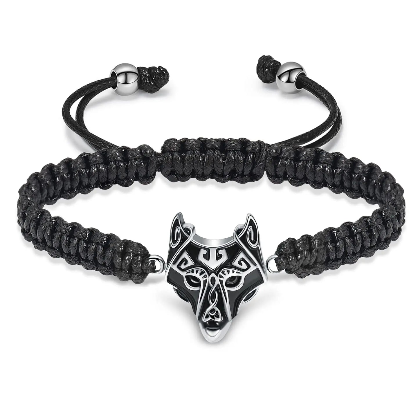 Wolf Head Cremation Urn Bracelet for Ashes Adjustable Cremation Jewelry