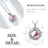 Ashes Keepsake Cardinal Urn Necklace for Ashes Cremation Jewelry With Crystal