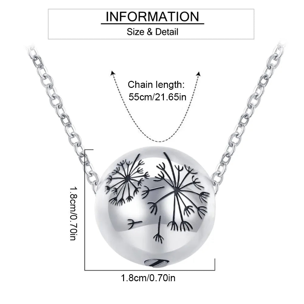 Ashes Keepsake Dandelion Ball Urn Necklace Cremation Jewelry for Ashes
