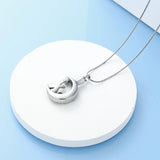 Cat In a Moon Cremation Necklace For Ashes