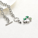 Urn Bracelet For Ashes Green Clover Leaf