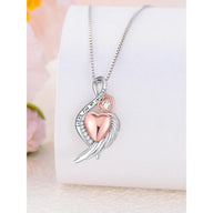 Ashes Keepsake 925 Sterling Silver Heart With Wings Urn Necklace For Ashes / Women's Cremation Jewelry