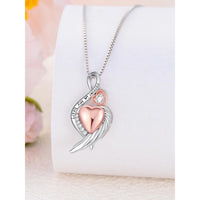 Ashes Keepsake 925 Sterling Silver Heart With Wings Urn Necklace For Ashes / Women's Cremation Jewelry