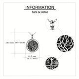 Ashes Keepsake 925 Sterling Silver Tree of Life Cremation Urn Necklace With Picture Holder