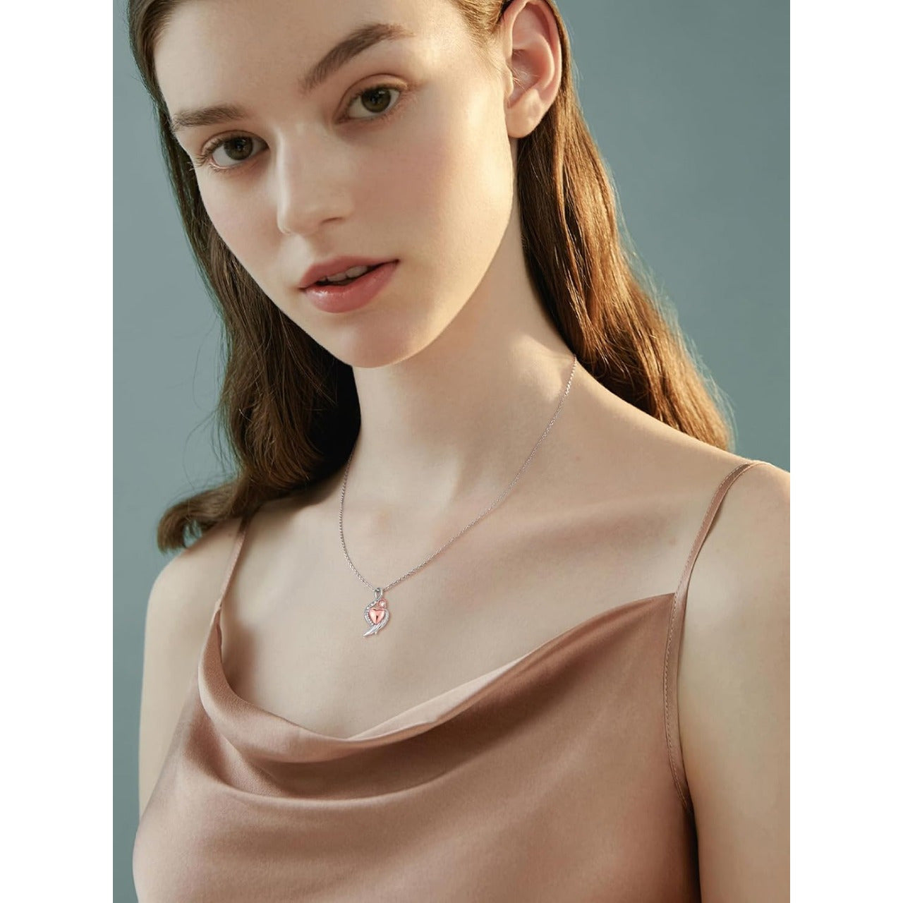 Ashes Keepsake 925 Sterling Silver Heart With Wings Urn Necklace For Ashes / Women's Cremation Jewelry