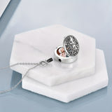 Ashes Keepsake 925 Sterling Silver Tree of Life Cremation Urn Necklace With Picture Holder