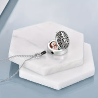 Ashes Keepsake 925 Sterling Silver Tree of Life Cremation Urn Necklace With Picture Holder