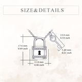 Ashes Keepsake Padlock Urn Necklace 925 Sterling Silver Key with Lock Cremation Jewelry