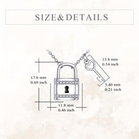 Ashes Keepsake Padlock Urn Necklace 925 Sterling Silver Key with Lock Cremation Jewelry