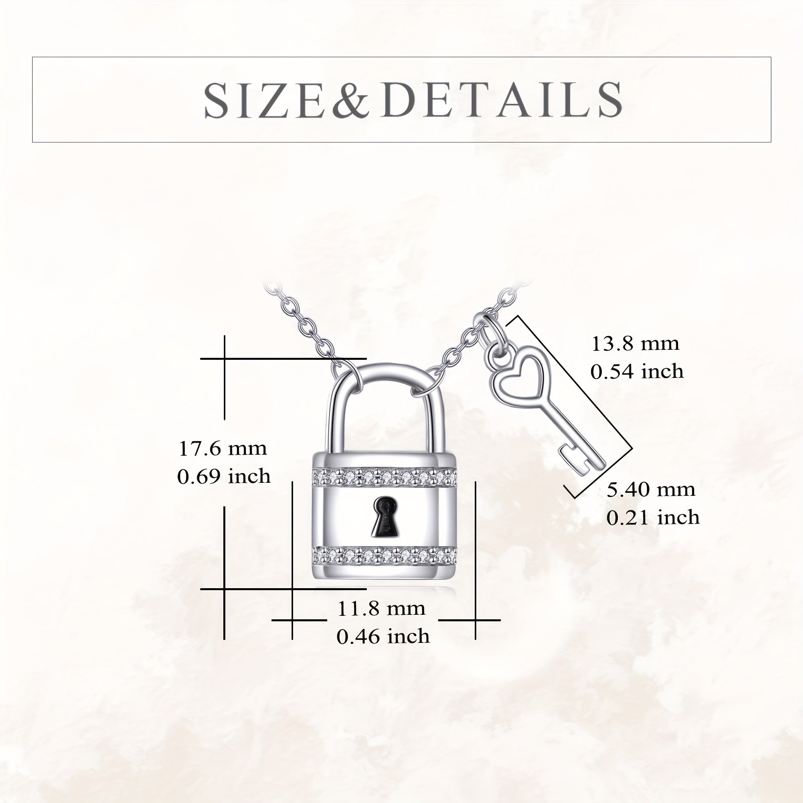 Ashes Keepsake Padlock Urn Necklace 925 Sterling Silver Key with Lock Cremation Jewelry