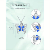 Ashes Keepsake 925 Silver Butterfly Urn Necklace, Cremation Jewelry For Ashes