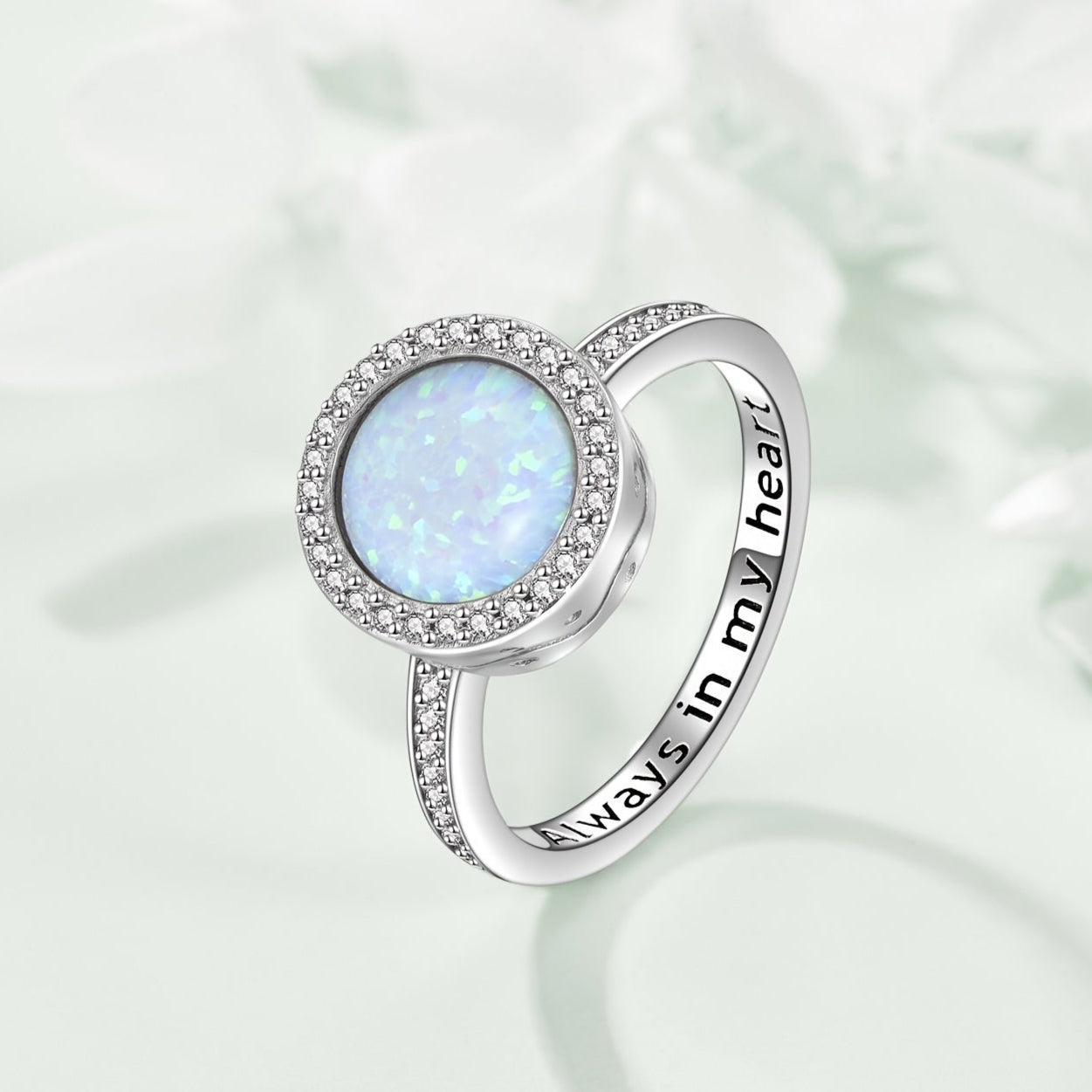 Ashes Keepsake 925 Sterling Silver Always In My Heart Urn Ring Cremation Jewelry For Ashes